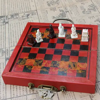 Vaikai Suaugusiųjų Profesinės Čing Dinastijos Kariai Stalo Šachmatų Lenta Įdomus Žaislas, Žaidimas