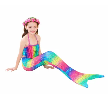 Vaikai Undinėlės Uodegos Plaukimo Mergina Undinėlės Uodega Swimmable maudymosi kostiumėlį Vaikai Cosplay Kostiumų Bikini Rinkiniai su Akiniai Garliava