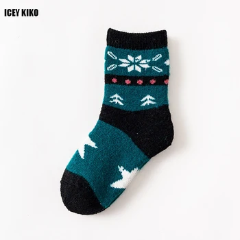 Vaikams žiemos vilna storos kojinės su triušio plaukų Snaigės Žakardo Pynimo Modelį Kojinės vaikams, Kašmyras kojinės vaikams, 1-12 Metų