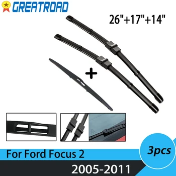 Valytuvas Priekiniai Galiniai Valytuvai Nustatyti Ford Focus 2 2005-2011 Priekinio Stiklo, Priekinio Stiklo, Priekinio Ir Galinio Lango 26