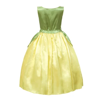Vasaros Tianna Fancy Dress Mergaitė Princesė ir Varlė Kostiumas Vaikų Gėlių Žalia Suknelė Vaikai Helovinas Parth Išgalvotas Cosplay Suknelė