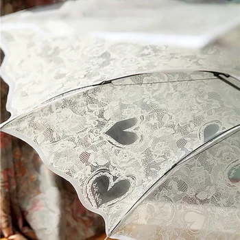 Vasaros nėriniai kūrybos skaidrus skėtis spausdinimo tri-fold rankinė, skėtis baltas rožinis neprivaloma