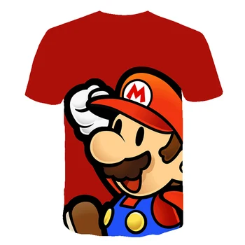 Vasarą Vaikutis Naujas Harajuku stiliaus Klasikiniai Žaidimai, Super Mario marškinėliai Berniukui, Mergina Mario Bros 3D spausdinimo marškinėliai Vaikams Hip Hop marškinėlius