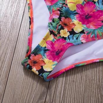 Vasarą naujų madingų Moterų Aukšto Juosmens Paminkštinta Liemenėlė Bikini Naujas Gėlių Spausdinti maudymosi kostiumėlį Brazilijos Moterų maudymosi Kostiumėliai, Maudymosi Kostiumą, Biquini