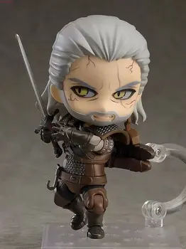 Veiksmų Skaičiai Modelio Žaislų, Dovanų Lėlės PVC 10CM Q versija Witcher-ed 3 Laukinių Medžioti 907 # Geralt Baltas Vilkas Geralt