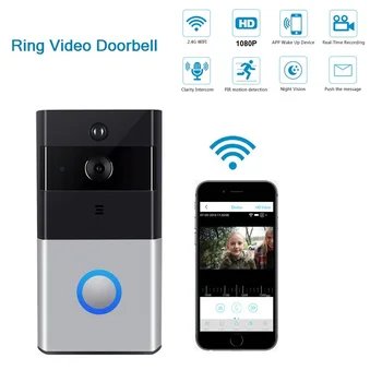 Visiškai naujas WIFI Žiedas Vaizdo Doorbell 1080P HD Video, Geresnis Judesio Aptikimas Lengvas Montavimas Belaidžio Vaizdo Doorbell