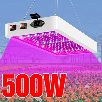 Viso Spektro LED Grow Light 220V Augalų, Gėlių Daigų Fito Lempa 300W 500W LED Fito Lempos Šiltnamio efektą sukeliančių Hydroponics Augimo Dėžutę