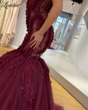 Vynas, Raudonas, Elegantiškas Vakarines Sukneles Arabų Plius Dydžio Perlų Šalis Suknelė 2020 Suknelės Moteris Vakarėlis Dubajus Promenadzie Suknelė Abendkleider