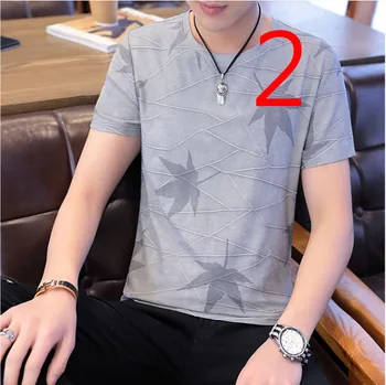 Vyriški trumparankoviai marškinėliai atvartas vidutinio amžiaus šilko dryžuotas marškinėliai plonas skirsnis