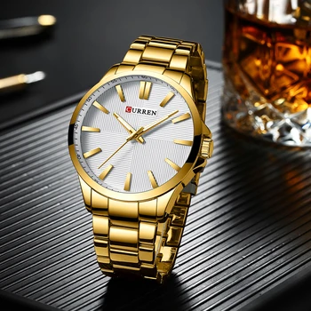 Vyrų Laikrodžiai 2019 Prabangos Prekės Nerūdijančio Plieno Mados Verslo Mens Watch CURREN Laikrodį Žmogus, Laikrodis, nepralaidus Vandeniui iki 30 M Relojes