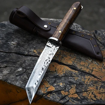 VĖJO savigynos peilis, lauko išgyvenimo taktinis peilis, stovyklavimo peilis, didelis aštrių medžioklės peilis, Damascus armijos peilis