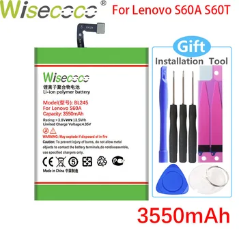 WISECOCO 3550mAh BL245 Baterija Lenovo S60A S60-A S60T Sandėlyje Telefonas Aukštos kokybės Baterija+Sekimo Numerį