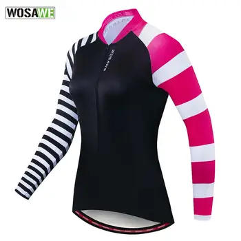 WOSAWE 2020 Naujas Moterų Dviračių Viršūnes ilgomis Rankovėmis T-shirt Kelių Dviratį MTB Quick Dry Pavasarį, Rudenį Moterų Kvėpuojantis Dviračių Džersis