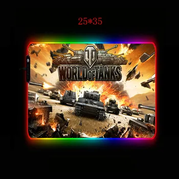 XGZ World of Tanks Žaidimų RGB Pelės Mygtukai Gamer Kompiuteris Kilimėlis Apšvietimu Mause Didelis Stalas Klaviatūros LED Pelės Kilimėlis
