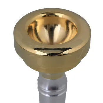 Yibuy 4 Aukso Ragą Galvos Puodeliai + Sidabro Padengtą Žalvario Trimitas Kandiklį