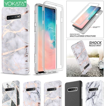 Yokata Soft Case for Samsung Galaxy S10 Atveju 2 in 1 atsparus smūgiams Bamperis Padengti Visas Apsaugos Atveju 
