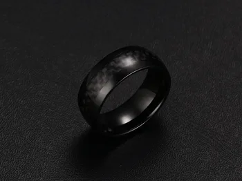 ZORCVENS Black Vyrų Žiedai, Papuošalai 8mm Pločio Anglies Pluošto Žiedai Vyrams Papuošalai