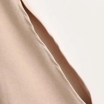 Za 2020 naujų Moteris Rudens-žiemos apsiaustas Švarkelis kišenėje Kailis Atidaryti Mezgimo V-kaklo Ilgi Paltai Lady Streetwear Outwear