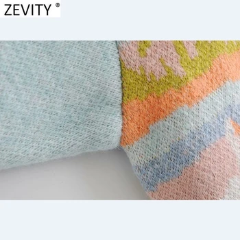 Zevity Naujas 2021 Moterų Mados Pagrindinės O Kaklo Dekoracijos Modelis Atsitiktinis Mezgimo Megztinis Moteriška Elegancija Ilgomis Rankovėmis Puloveriai Viršūnes S620
