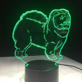 Čiau-Čiau Šuo 3D Lempos Naktį Šviesos Vaikas Žaislas LED 3D Touch Stalo Lempa 7 Spalvų Mirksinčios LED Šviesos Kalėdų Dekoracijos namams